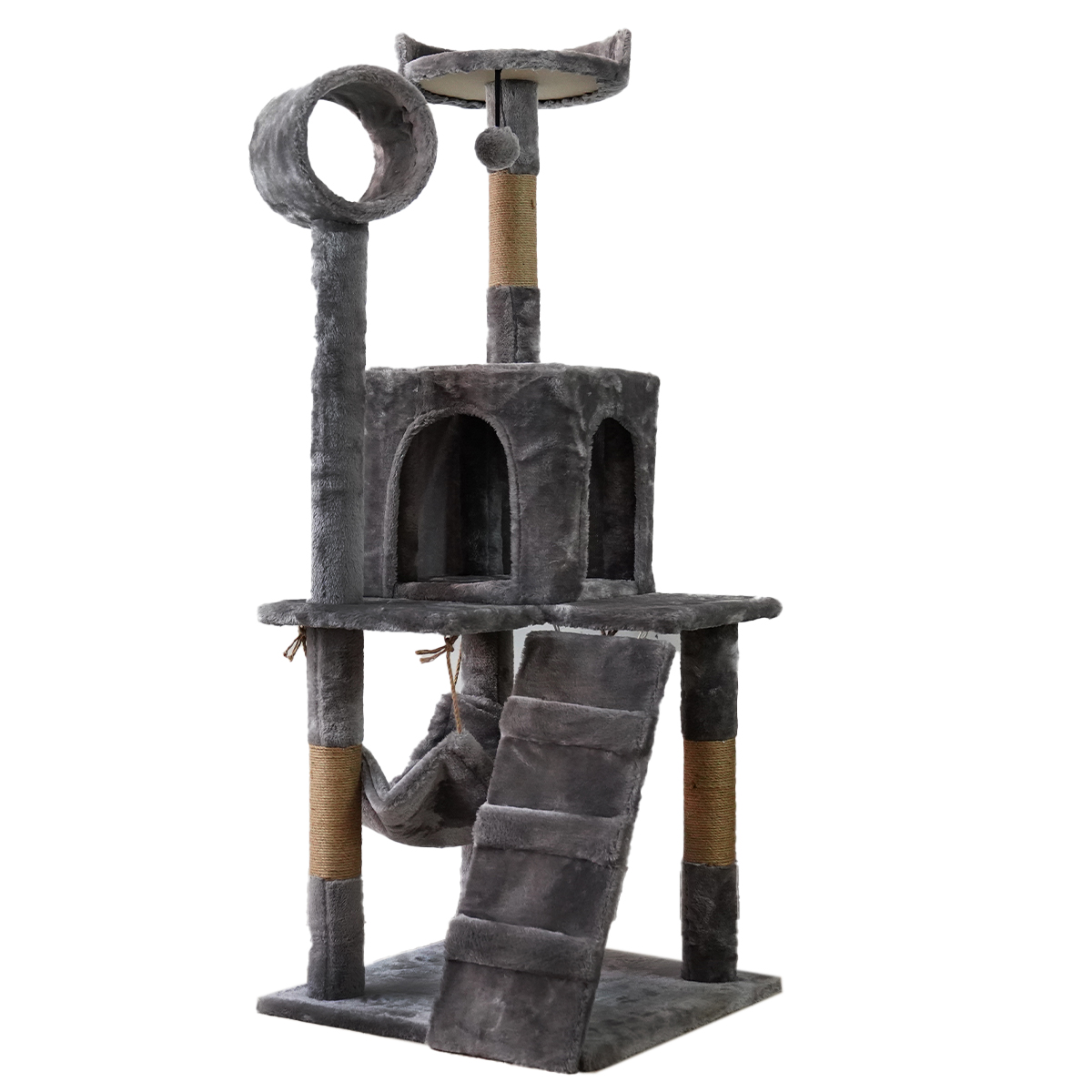 Furtastic 135cm Cat Tree Scratching Post - Dark Grey 2 Furtastic 135cm Cat Tree Scratching Post - Dark Grey 2