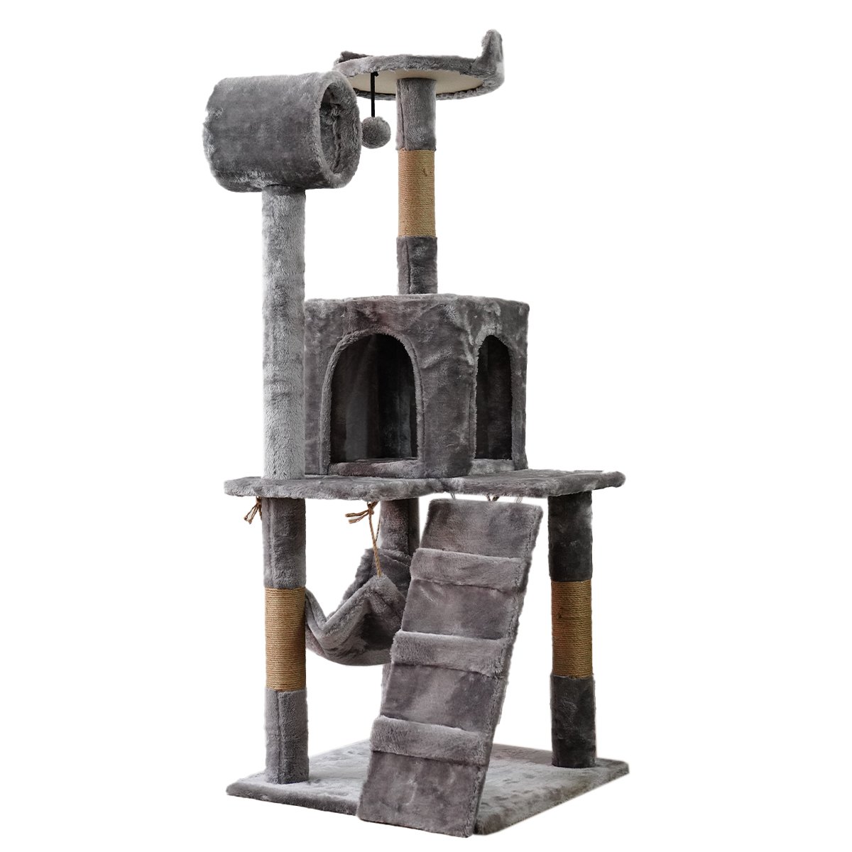 Furtastic 135cm Cat Tree Scratching Post - Silver Grey 1 Furtastic 135cm Cat Tree Scratching Post - Silver Grey