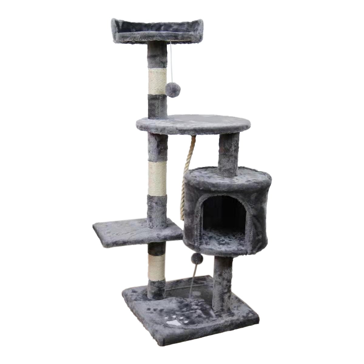 Furtastic 110cm Cat Tree Scratching Post - Silver Grey 1 Furtastic 110cm Cat Tree Scratching Post - Silver Grey