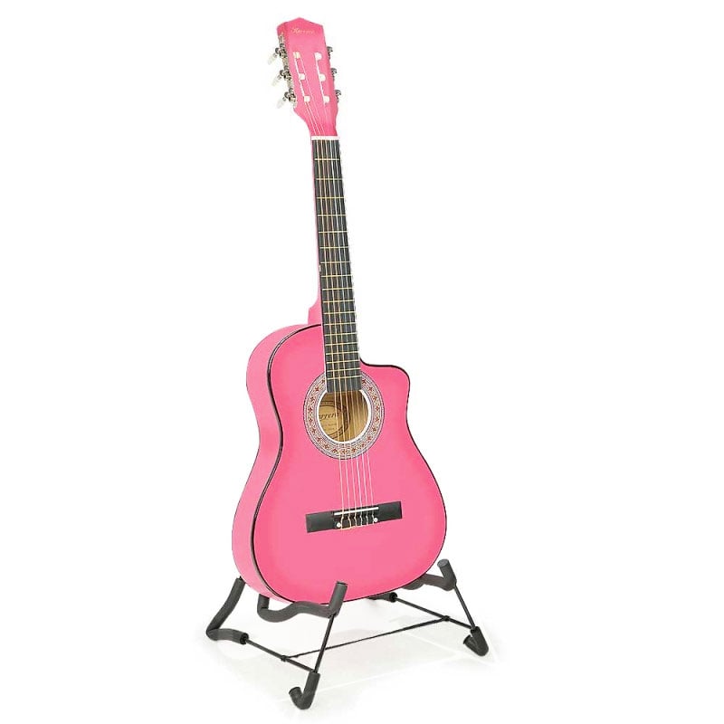 38in Cutaway Acoustic Guitar with guitar bag - Pink 2