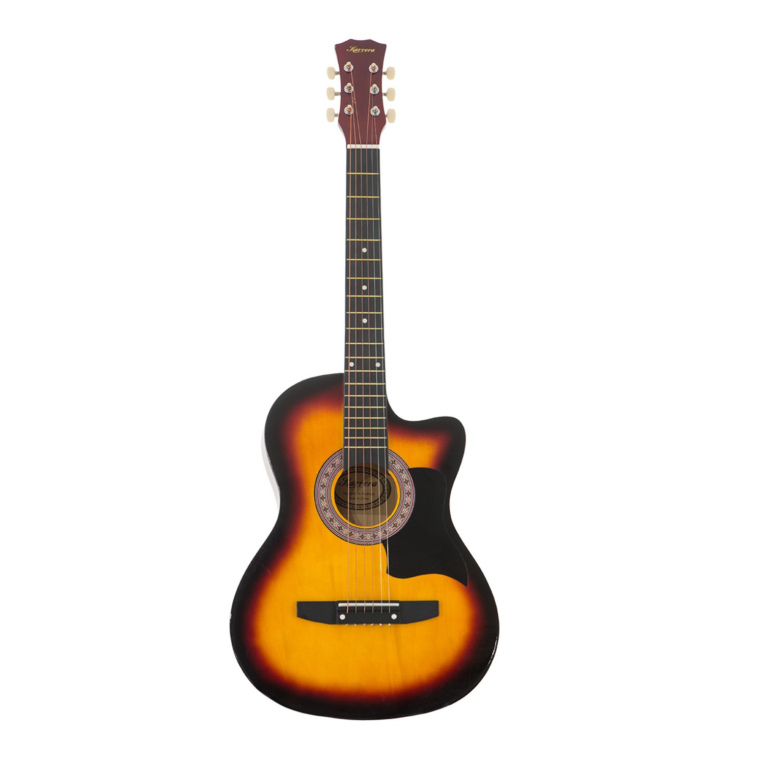Karrera 38in Pro Cutaway Acoustic Guitar with Bag Strings - Sun Burst 1