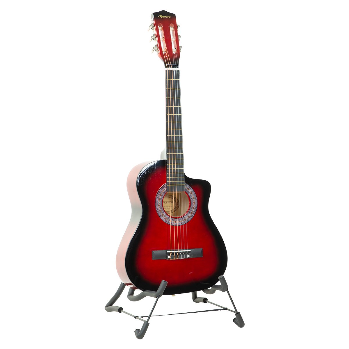 Karrera 38in Pro Cutaway Acoustic Guitar with guitar bag - Red Burst 2