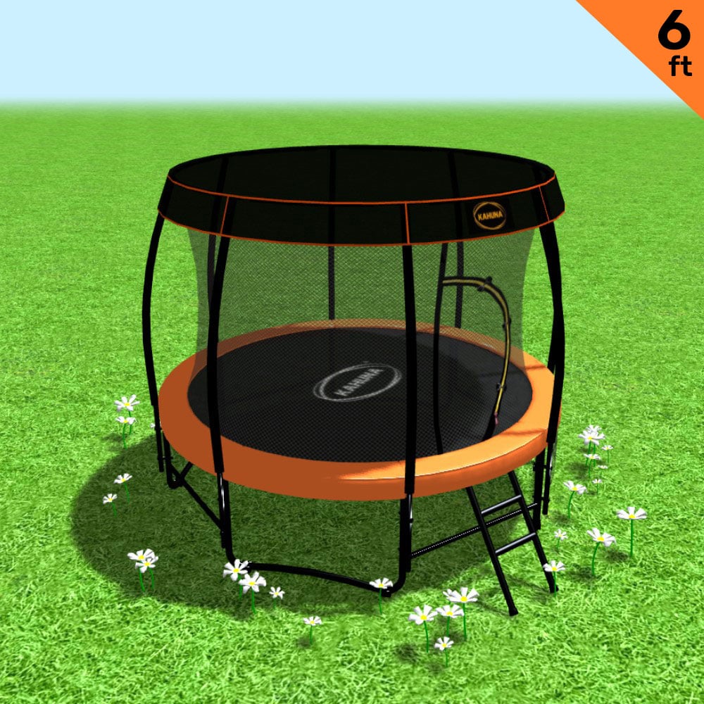 Kahuna Trampoline 6ft with Roof Cover - Orange 1