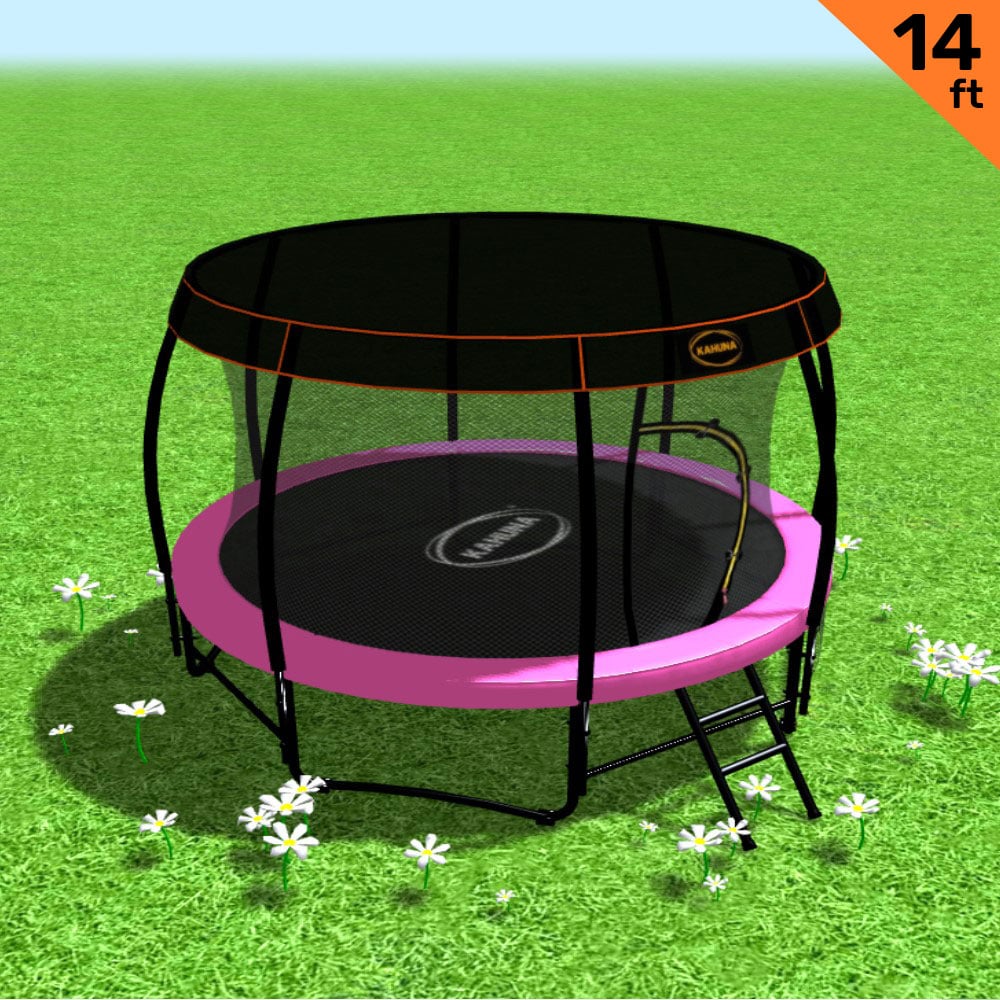 Kahuna Trampoline 14 ft with Roof - Pink 2