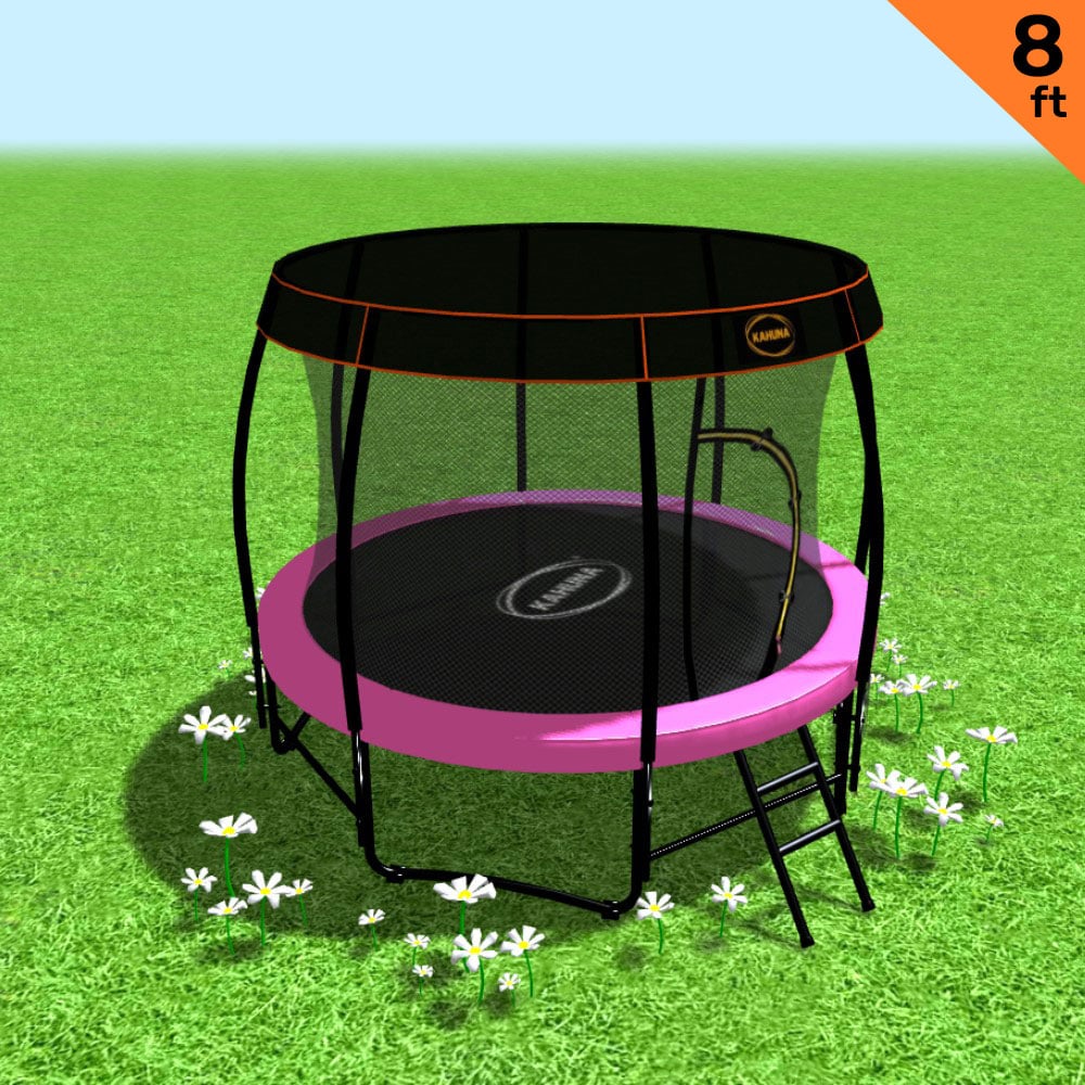 Kahuna Trampoline 8 ft with Roof - Pink 1