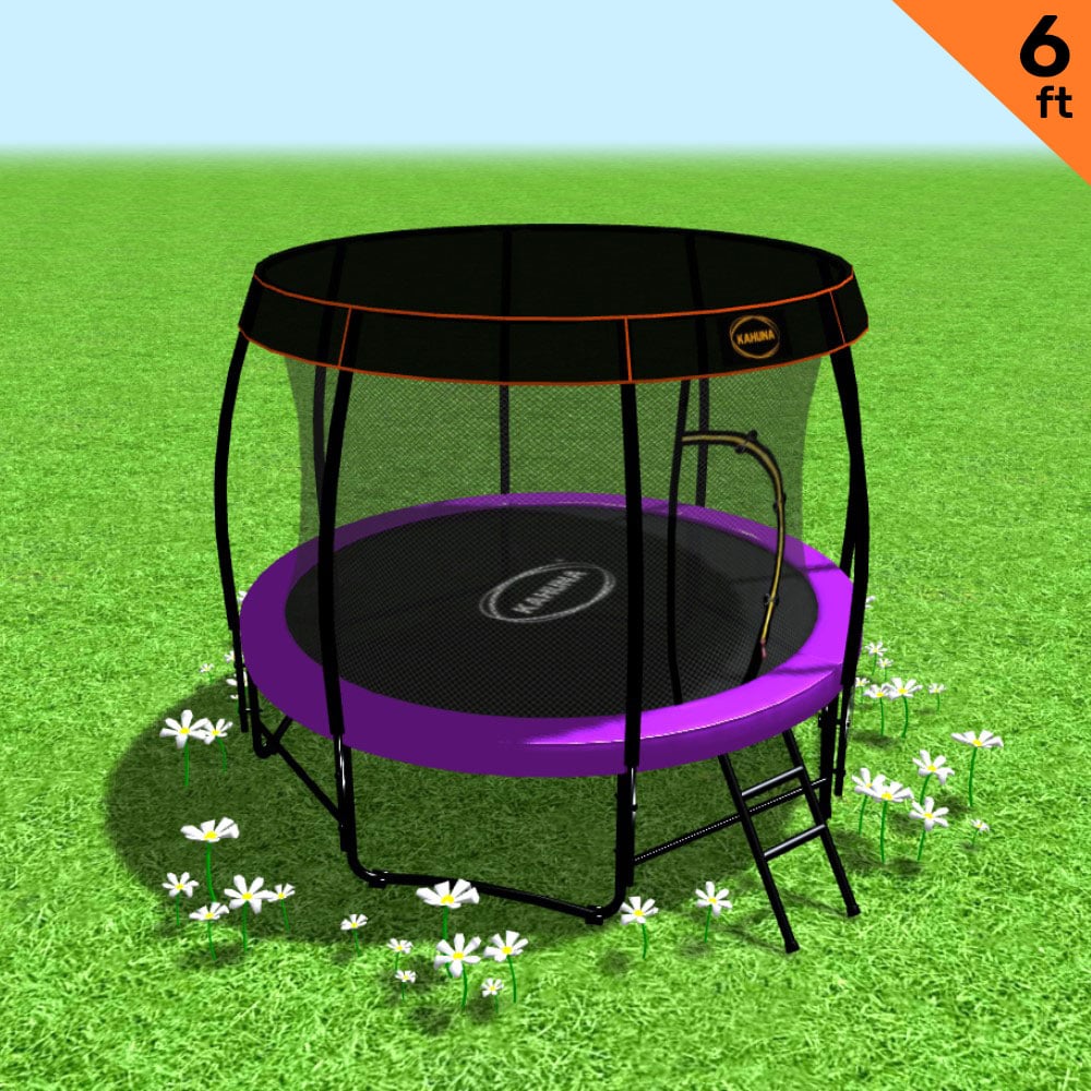 Kahuna Trampoline 6ft with Roof Cover - Purple 1