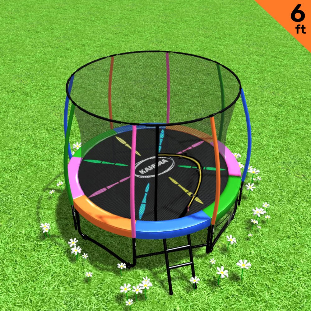 Kahuna 6 ft Trampoline with Rainbow Safety Pad 1