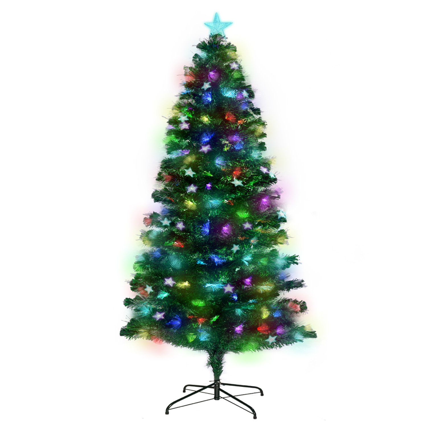 Christabelle 1.2m Enchanted Pre Lit Fibre Optic Christmas Tree Stars 2