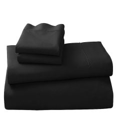 Black Cotton microfibre 500tc 4pc King sheet set