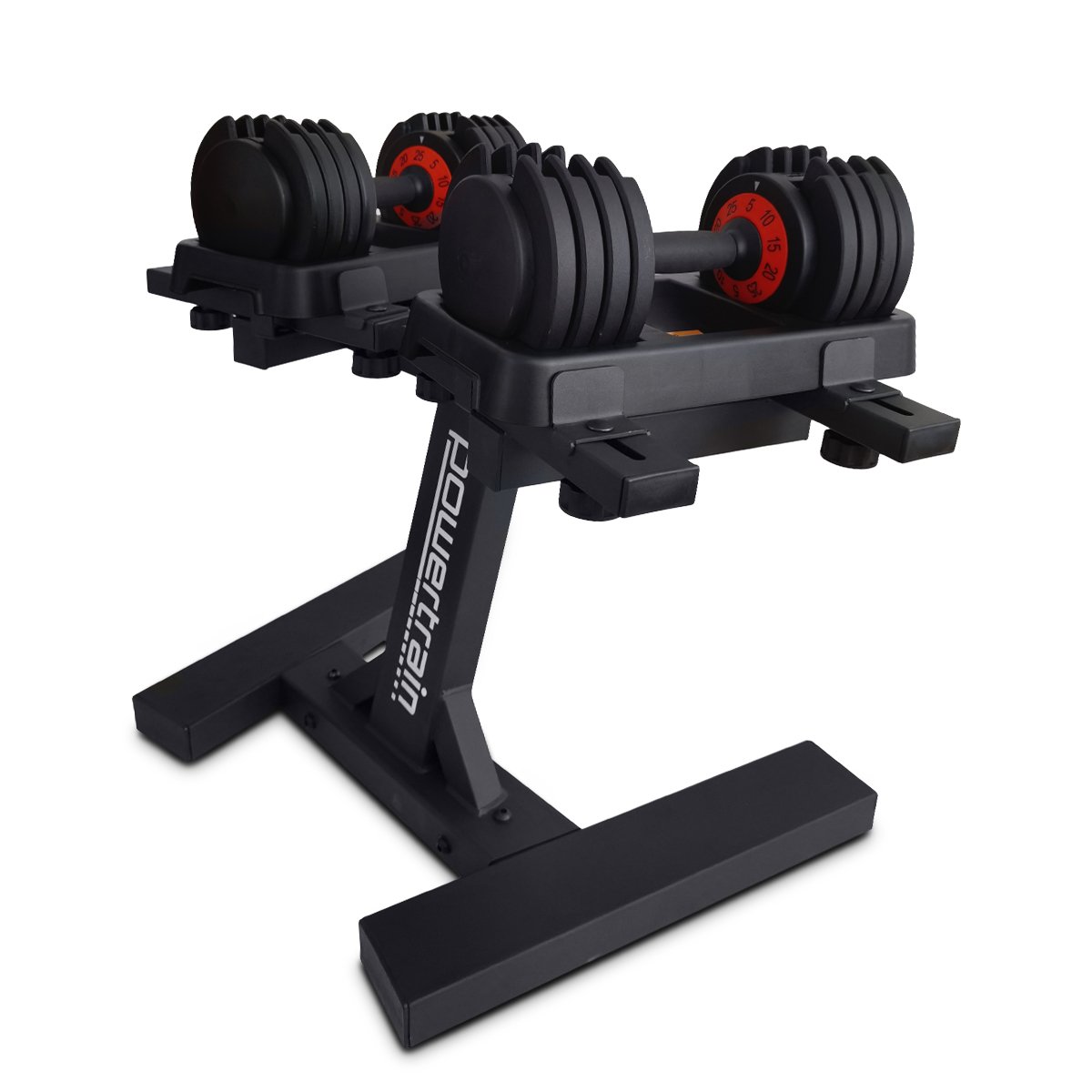 Powertrain GEN2 Pro Adjustable Dumbbell Set - 2 x 25kg (50kg) Home Gym Weights with Stand 2