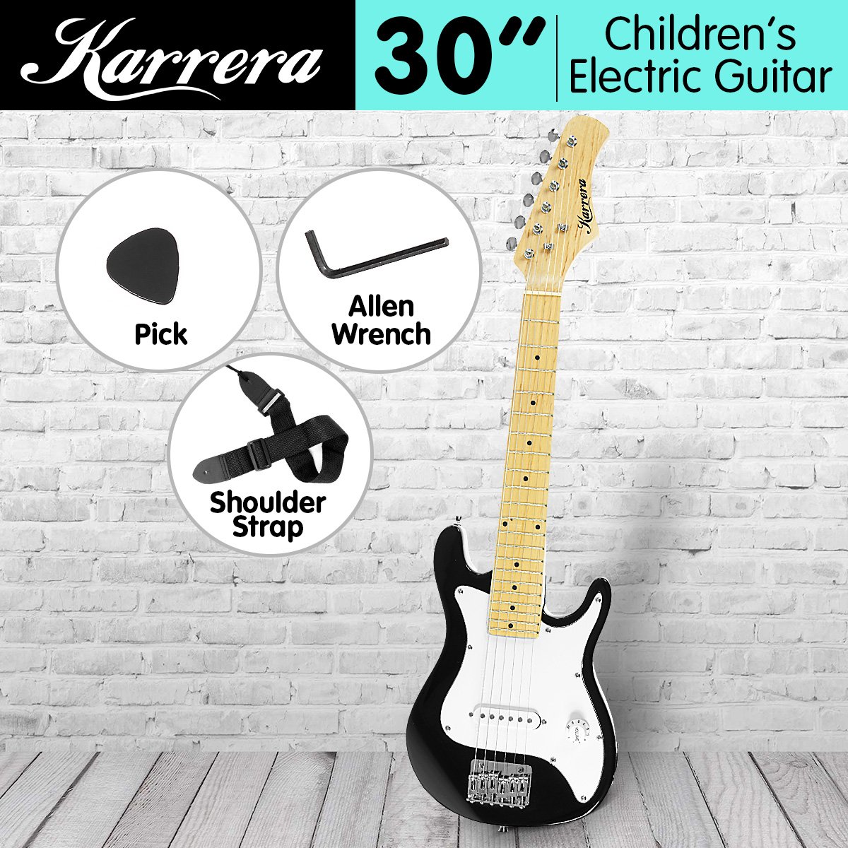 Karrera Electric Childrens Guitar Kids - Black 1