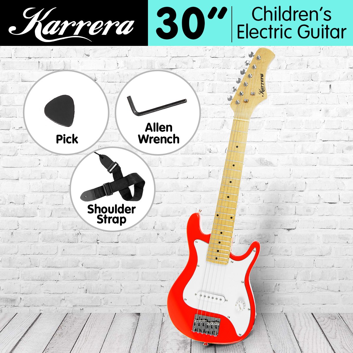 Karrera Electric Childrens Guitar Kids - Red 2