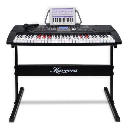Karrera 61 Keys Electronic LED Keyboard Piano with Stand - Black 1