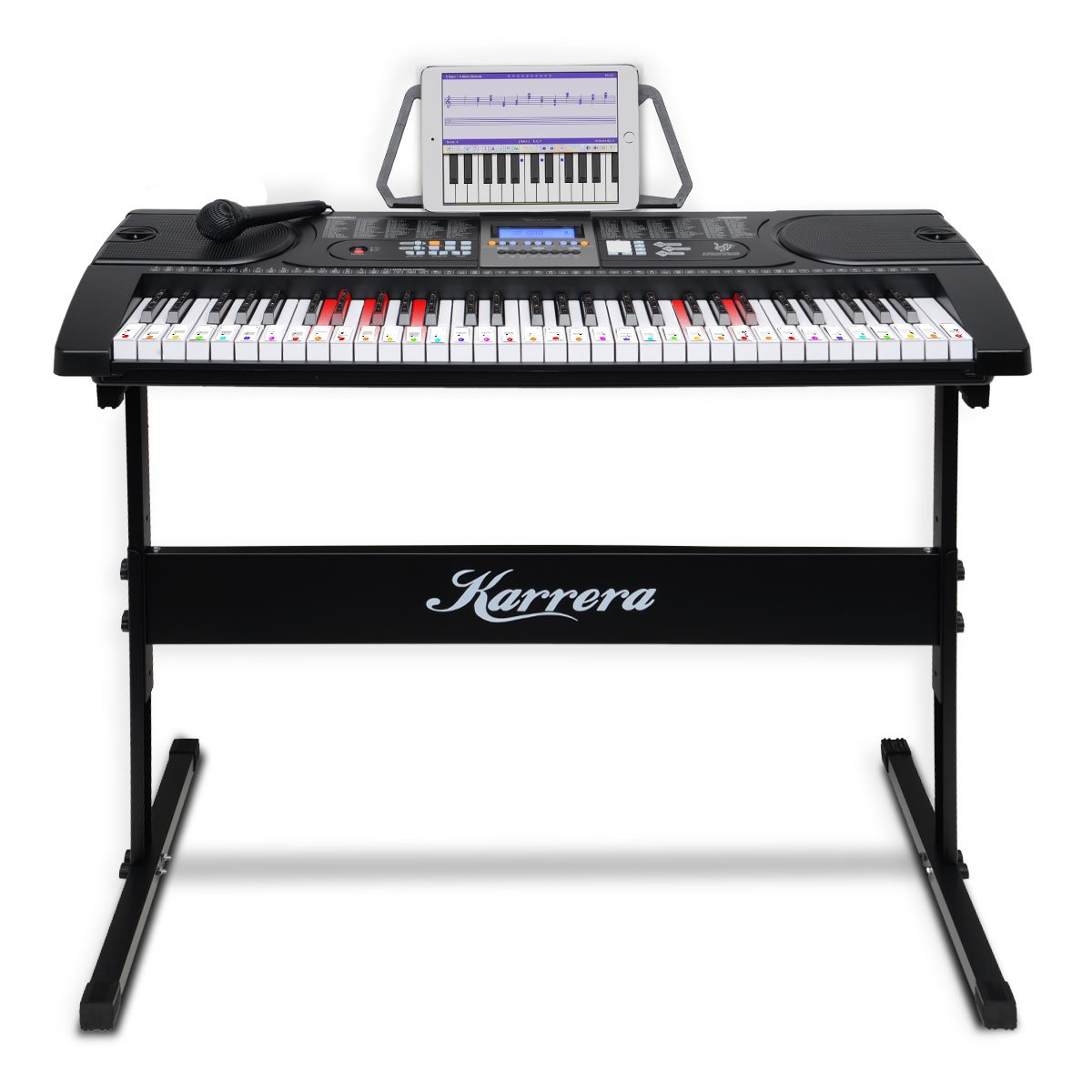 Karrera 61 Keys Electronic LED Keyboard Piano with Stand - Black 2