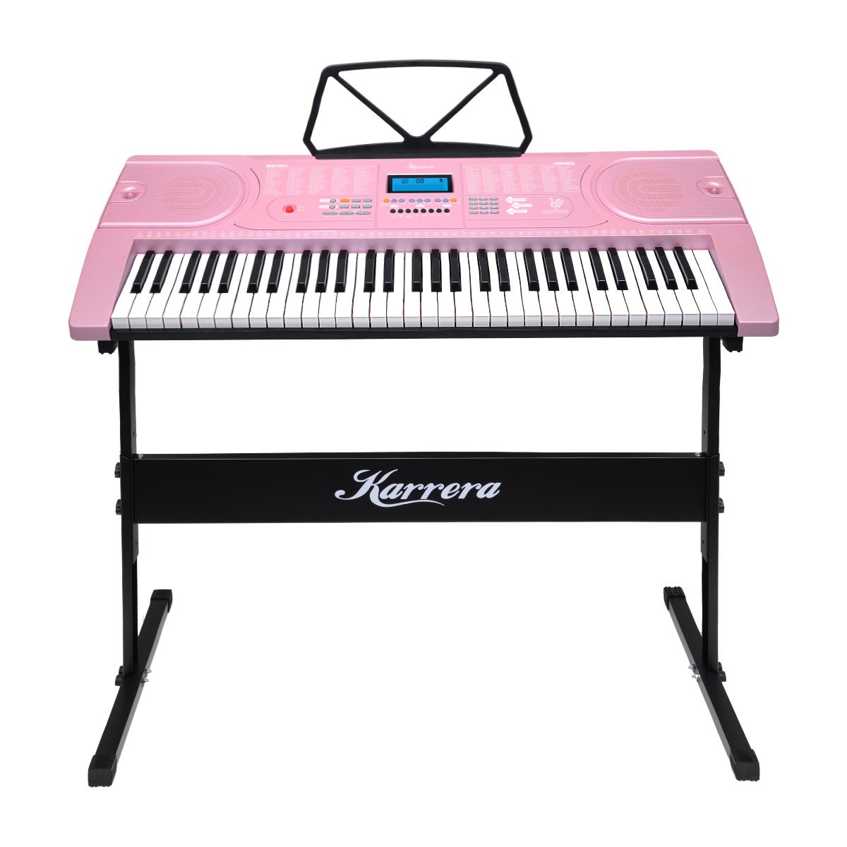 Karrera 61 Keys Electronic Keyboard Piano Music with Stand - Pink 1