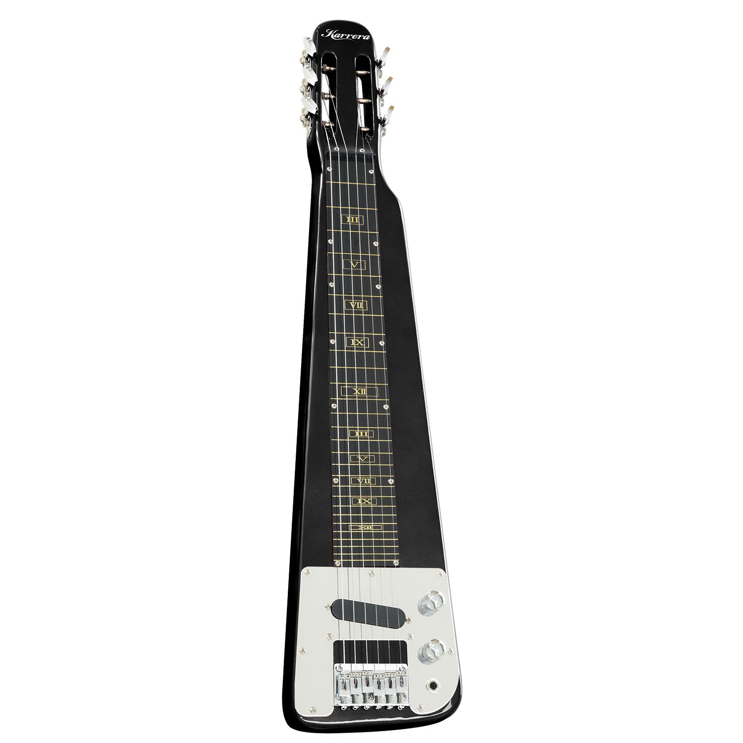 Karrera 29in 6-String Lap Steel Hawaiian Guitar - Black 2