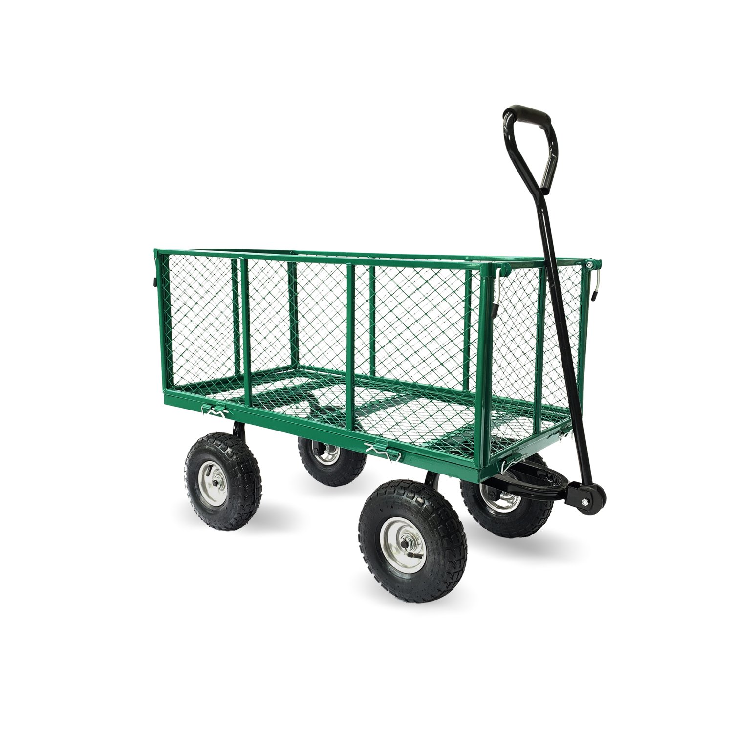 Steel Mesh Garden Trolley Cart - Green 1