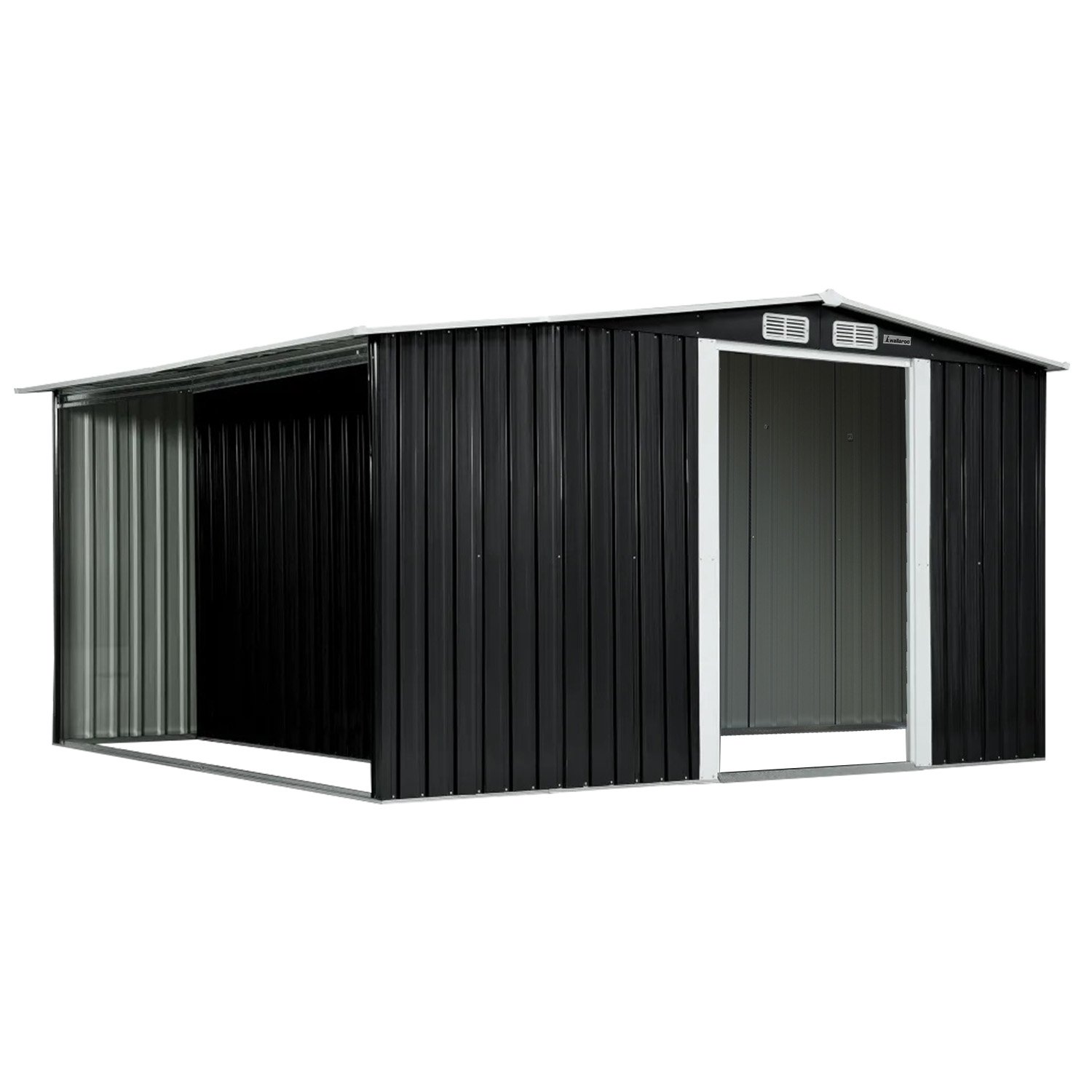 Wallaroo Garden Shed with Semi-Close Storage 6*8FT - Black 1 Wallaroo Garden Shed with Semi-Close Storage 6*8FT - Black