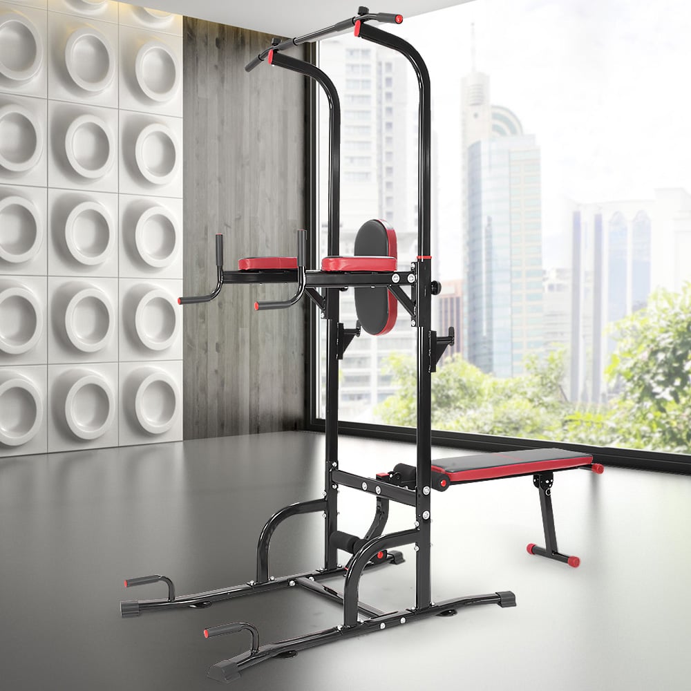 Powertrain Multi Station Pull-up Chin-Up Tower with Exercise Bench 1
