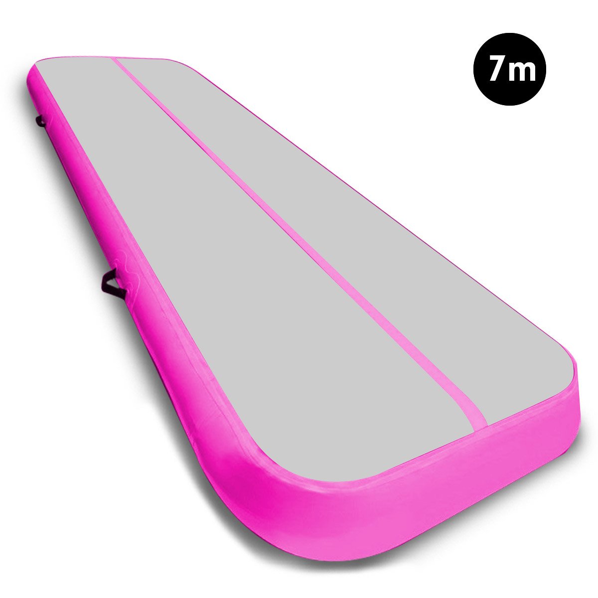 7m x 1m Air Track Inflatable Gymnastics Mat Tumbling - Grey Pink 2