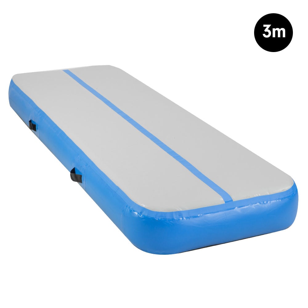3m x 1m Air Track Inflatable Gymnastics Tumbling Mat - Blue 2