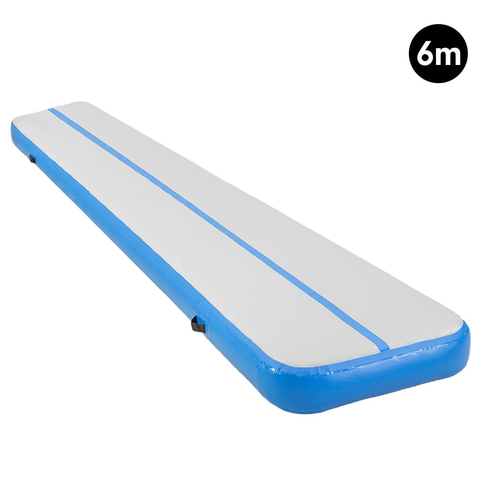6m x 1m Air Track Inflatable Gymnastics Tumbling Mat - Blue 2