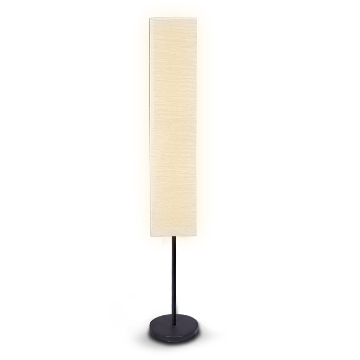 Sarantino Metal Floor Lamp with White Paper Wrinkle Shade Light Stand 2