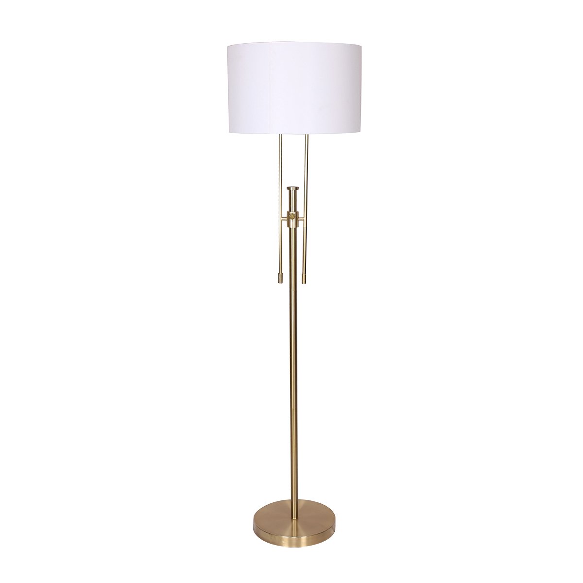 Sarantino Brushed Gold Height-Adjustable Metal Floor Lamp 2