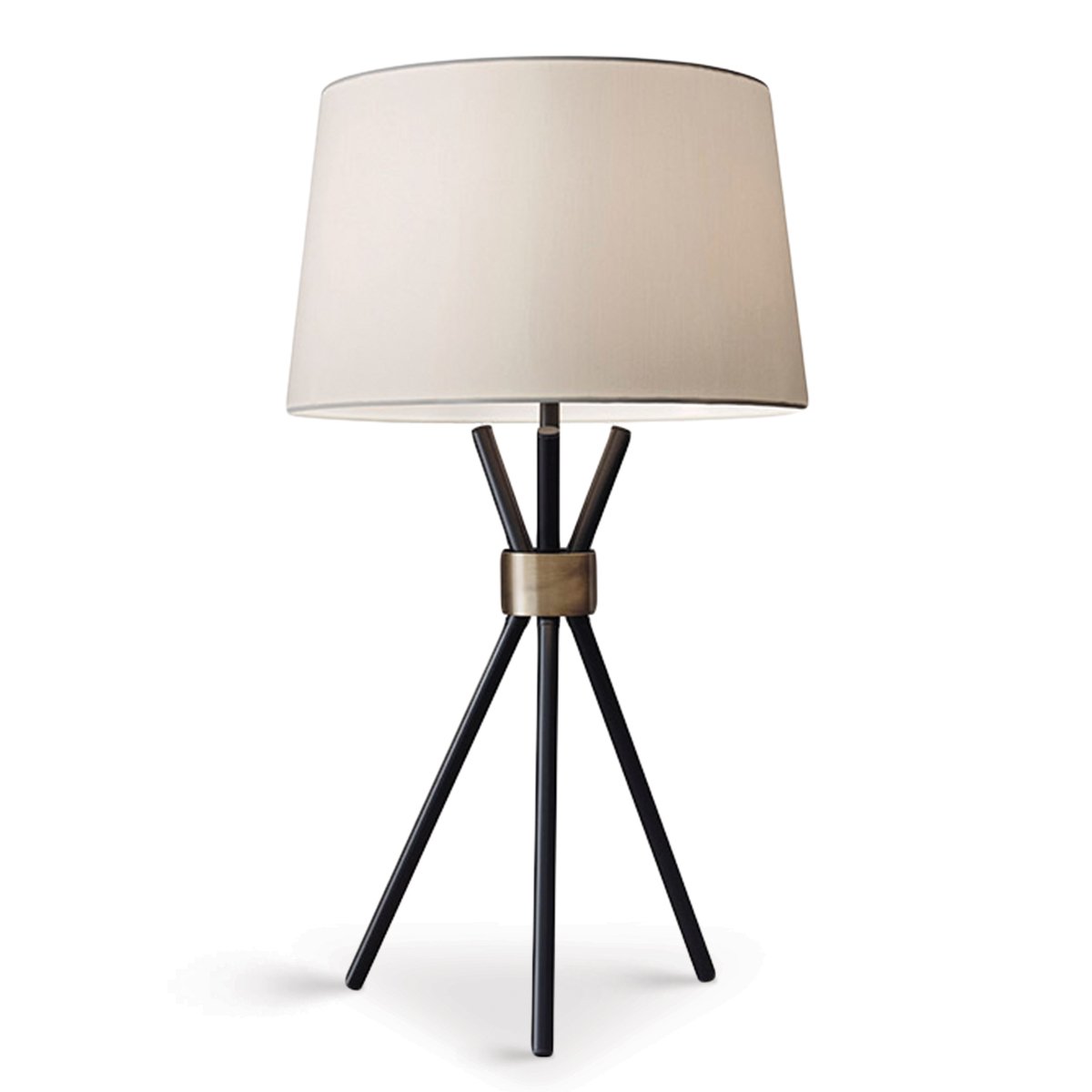 Sarantino Metal Tripod Table Lamp with Antique Brass Accent 2