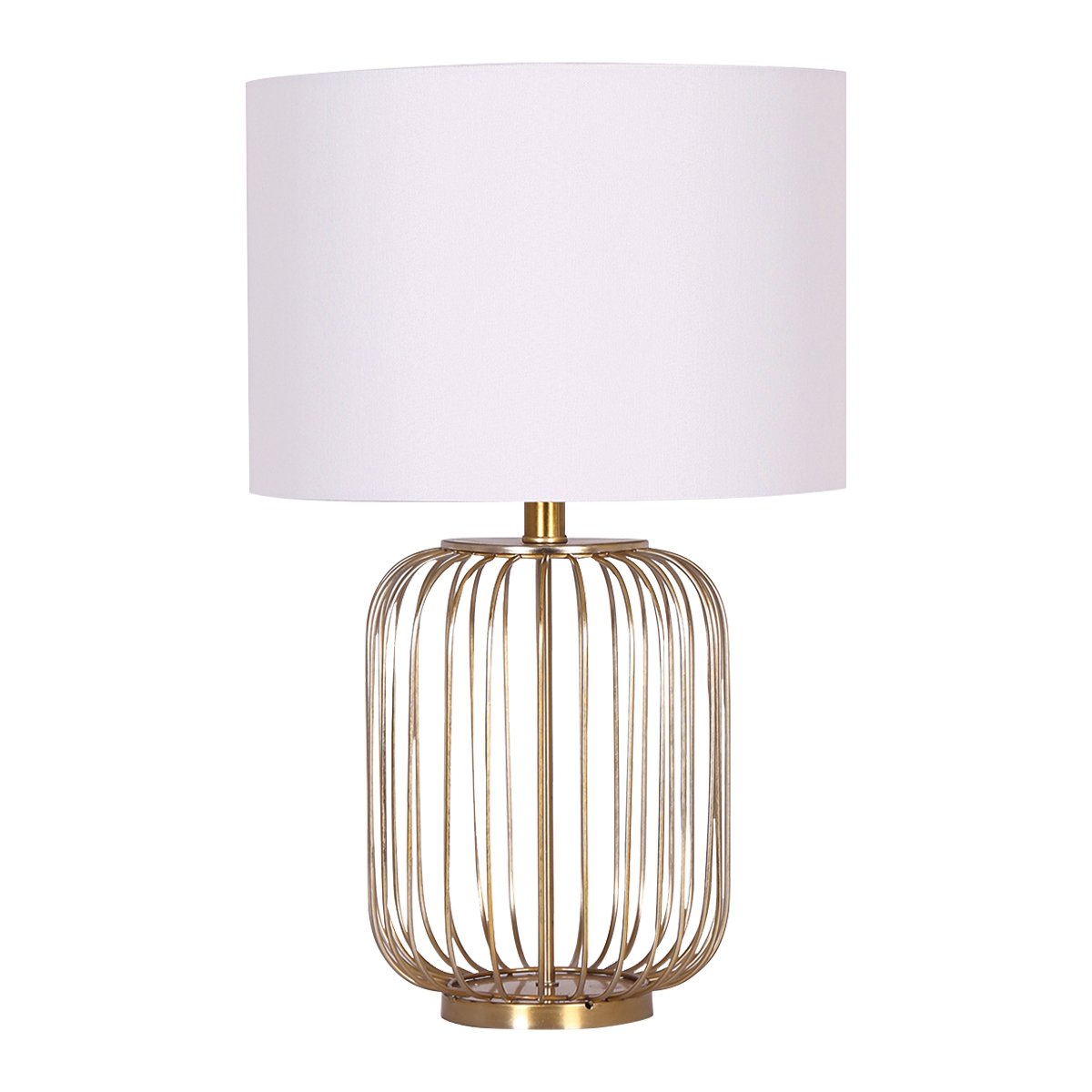 Sarantino Rose Gold Table Lamp with Linen Drum Shade 2