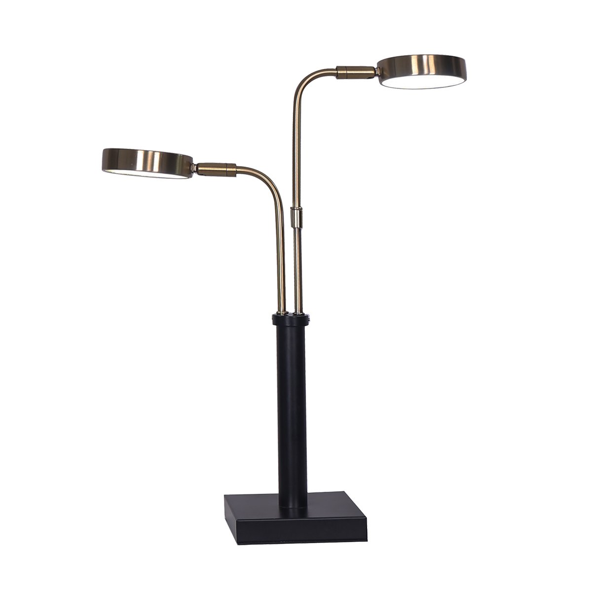 Sarantino LED Metal Table Lamp with 2 Lights Brushed Gold Black Finish 2