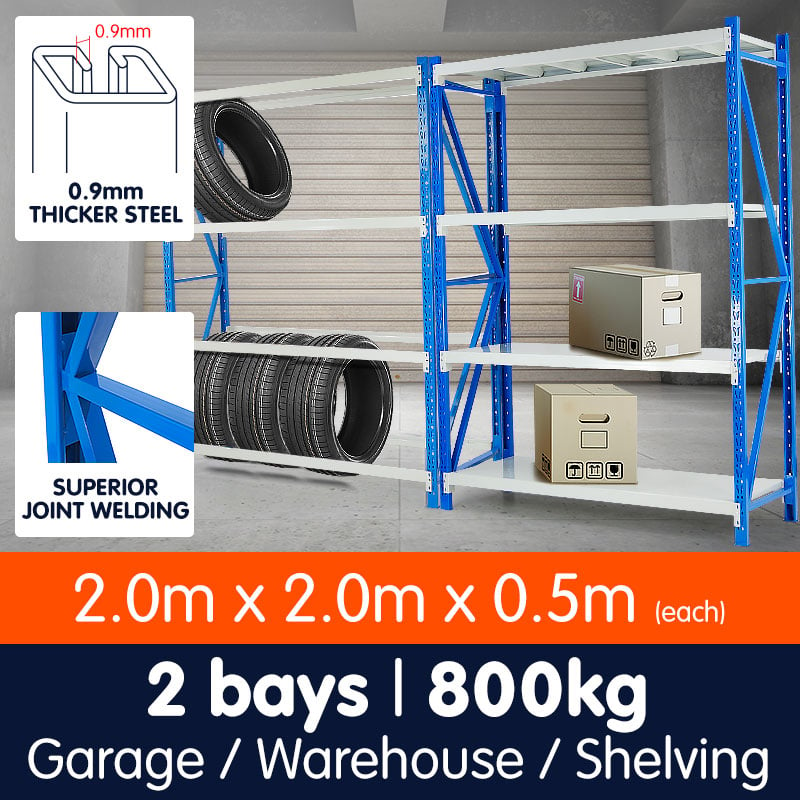 Garage Storage Steel Rack Shelving 2.0m-wide 400kg 1