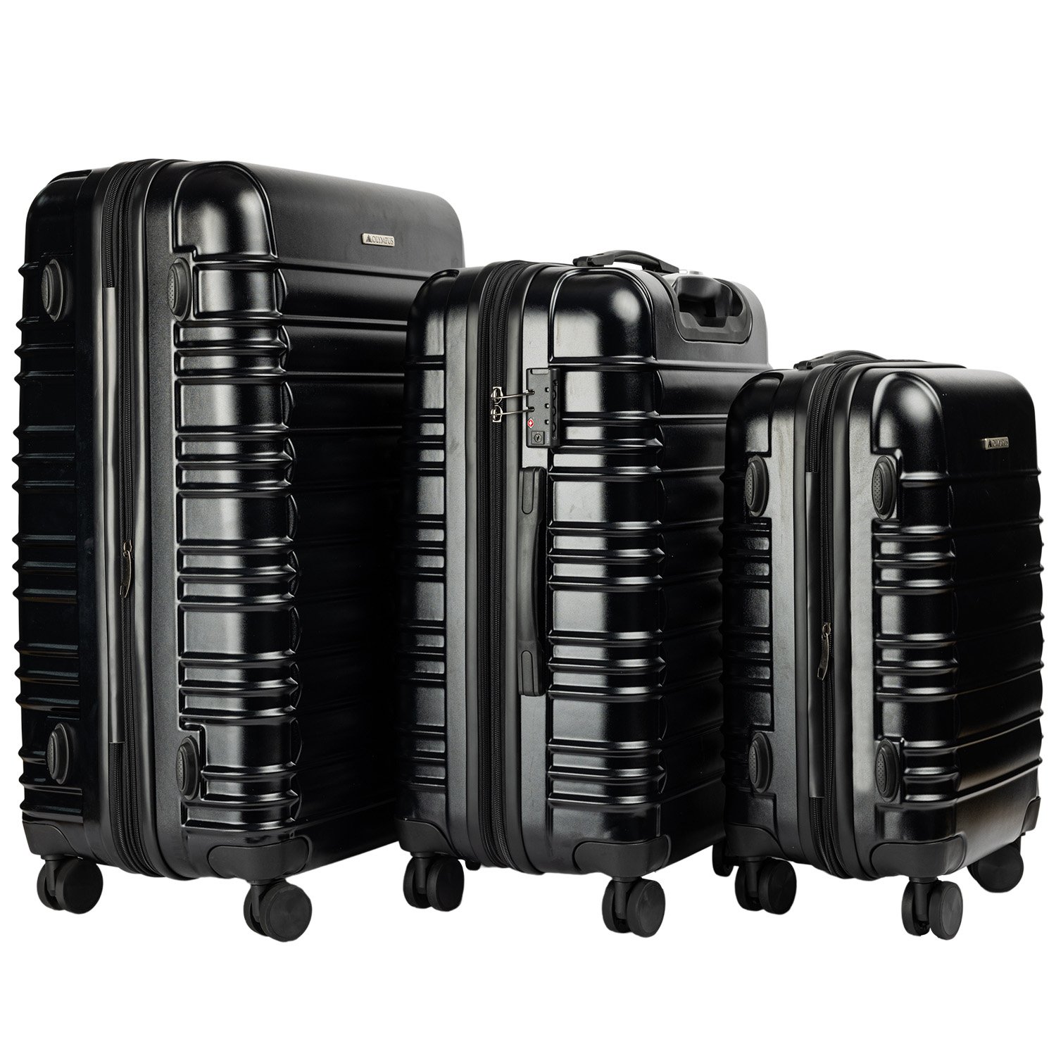 Olympus 3PC Noctis Luggage Set Hard Shell ABS+PC - Stygian Black 1