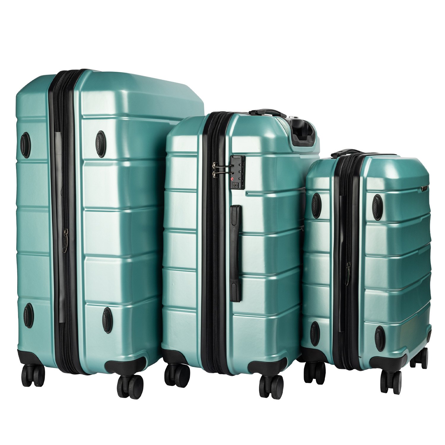 Olympus 3PC Artemis Luggage Set Hard Shell ABS+PC - Electric Teal 2