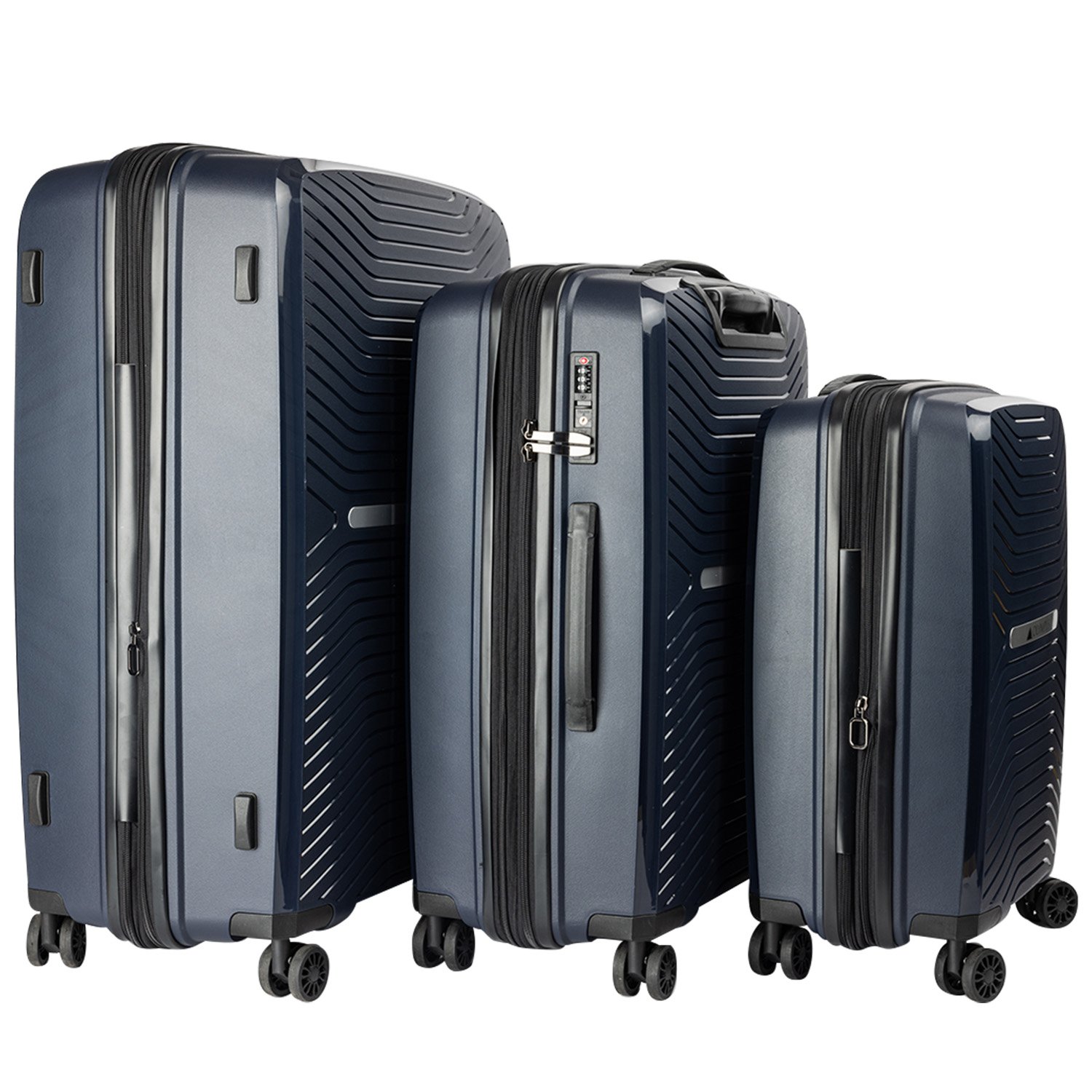 Olympus 3PC Astra Luggage Set Hard Shell Suitcase - Aegean Blue 1