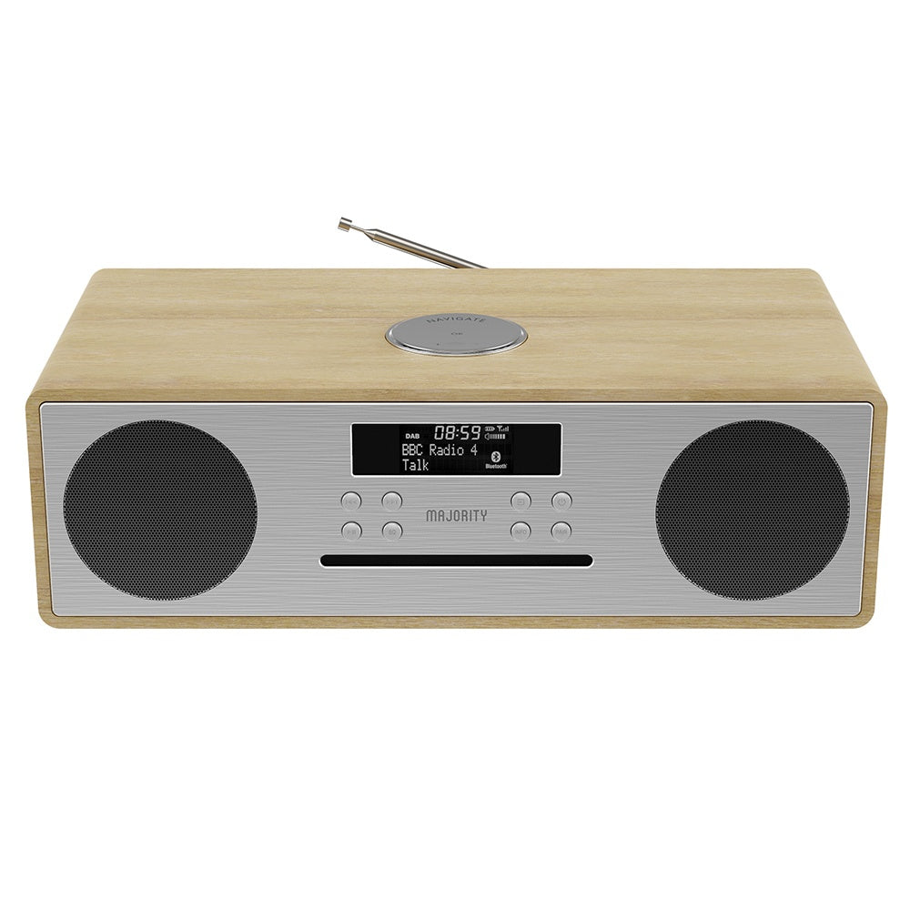 Majority Oakington Bluetooth, DAB Radio & CD Player-Oak 1 Majority Oakington Bluetooth, DAB Radio & CD Player-Oak