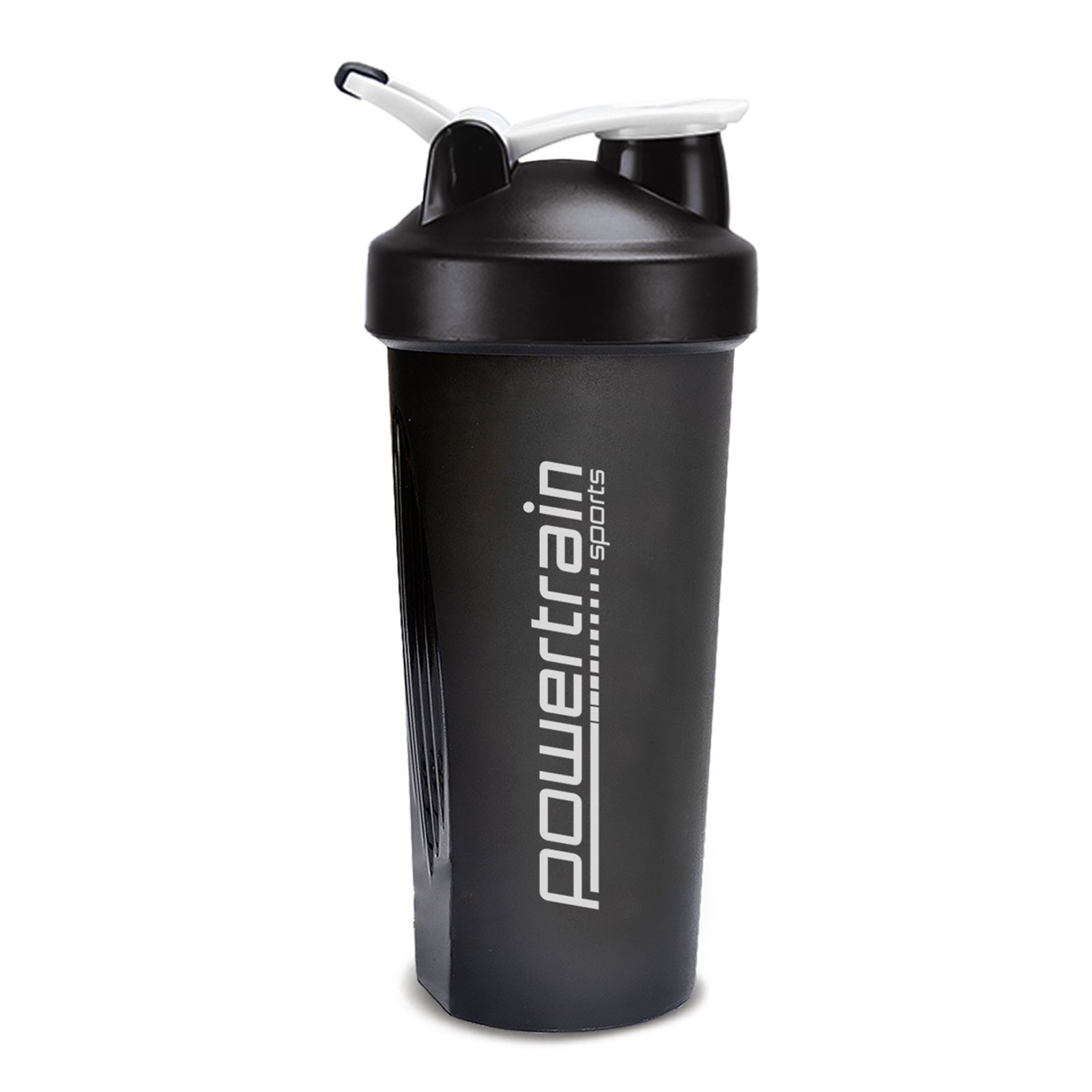 Powertrain 700ml Shaker Bottle Protein Water Sports Drink Black 1 Powertrain 700ml Shaker Bottle Protein Water Sports Drink Black