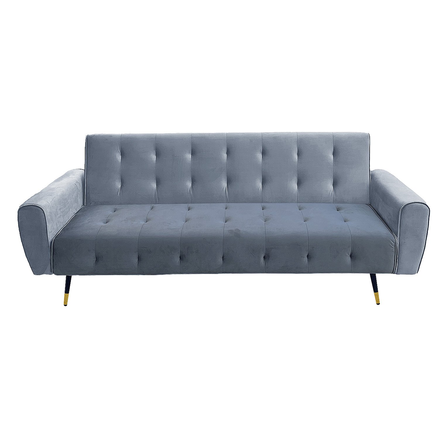 Ava Tufted Velvet Sofa Bed by Sarantino - Light Grey 1