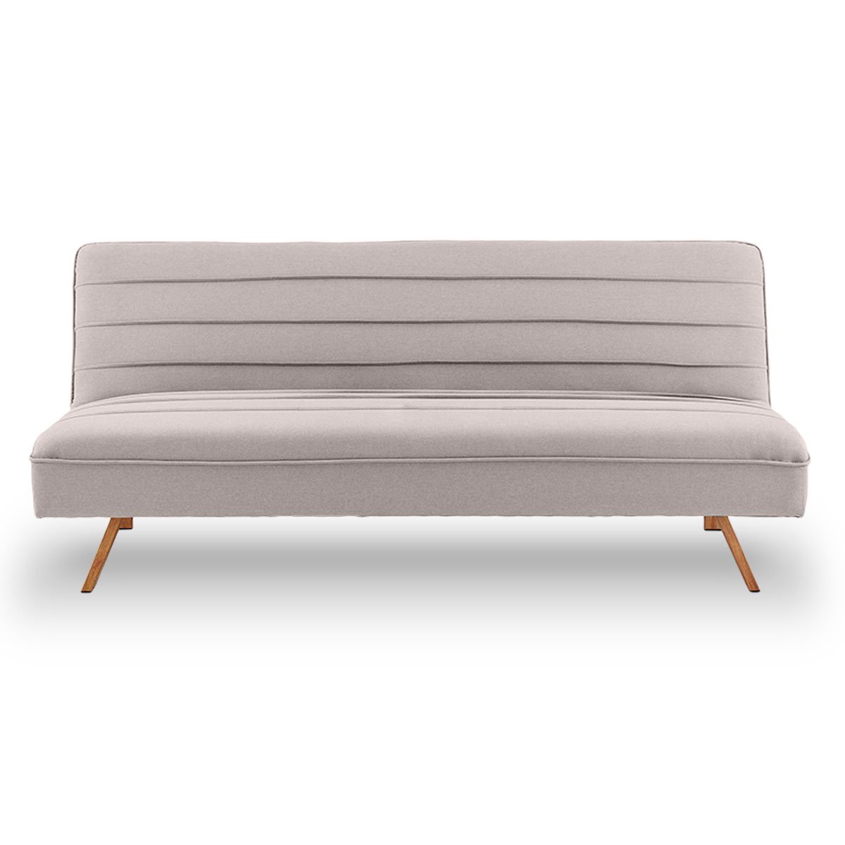 Sarantino 3 Seater Modular Linen Fabric Sofa Bed Couch Futon - Beige 2