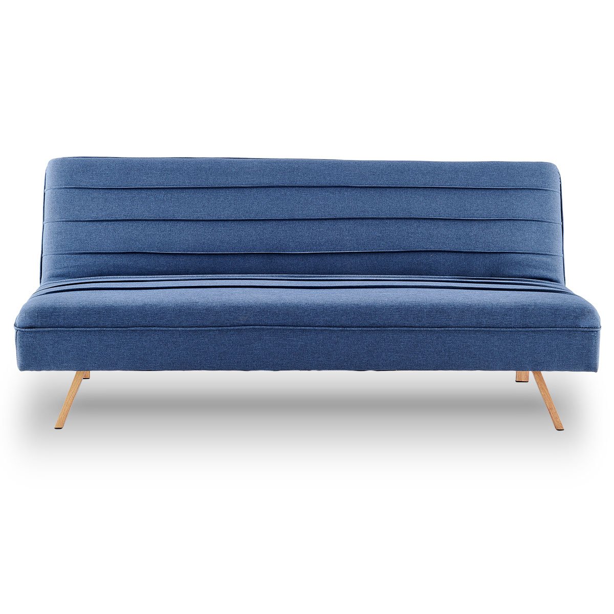 Sarantino 3 Seater Modular Linen Fabric Sofa Bed Couch - Dark Blue 2