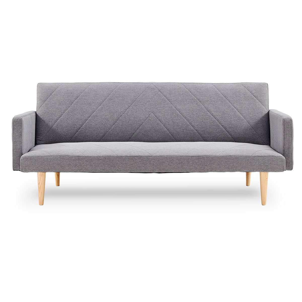 Sarantino 3 Seater Modular Linen Fabric Sofa Bed Couch Light Grey 2