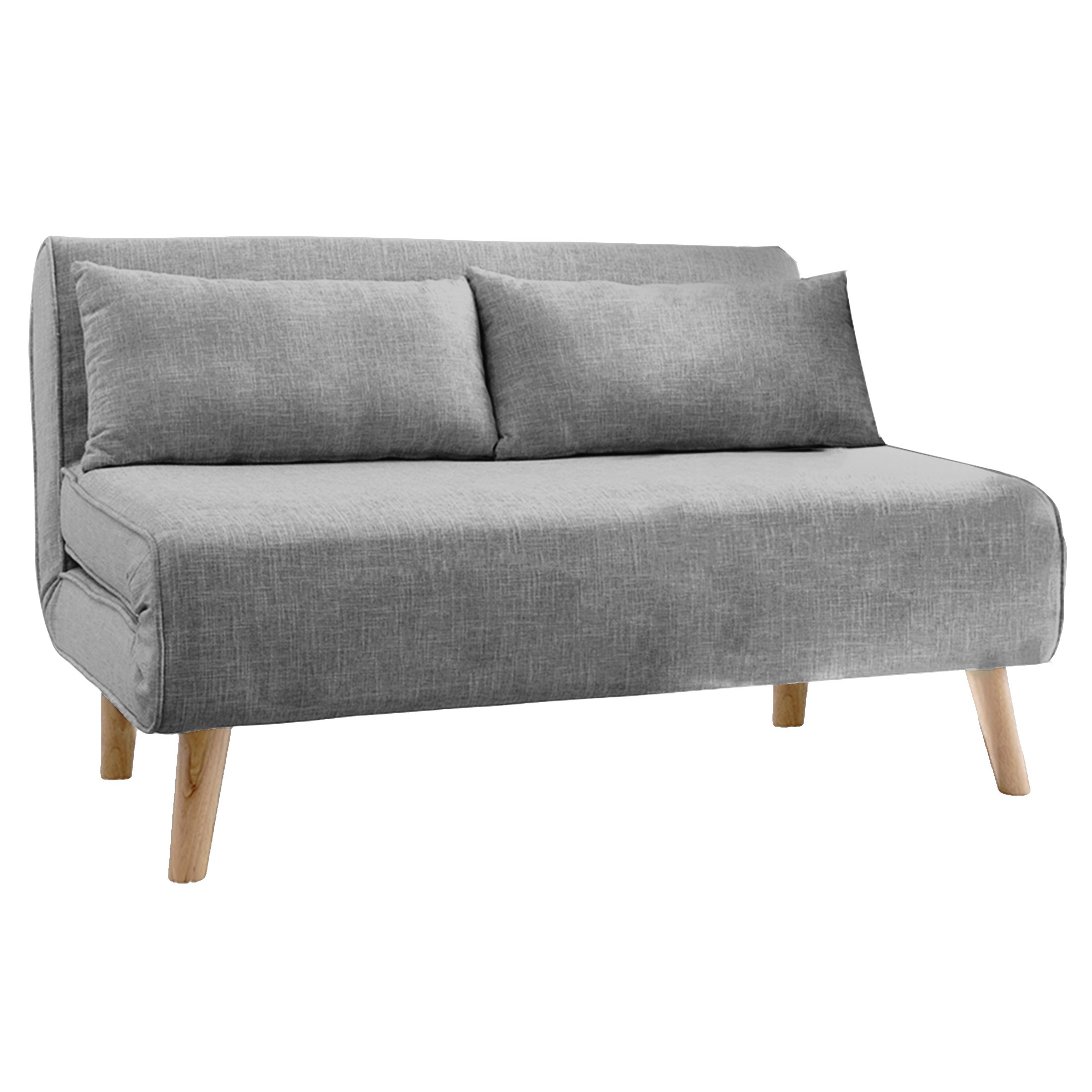 Sarantino 2-Seater Adjustable Sofa Bed Lounge Faux Linen - Grey 1