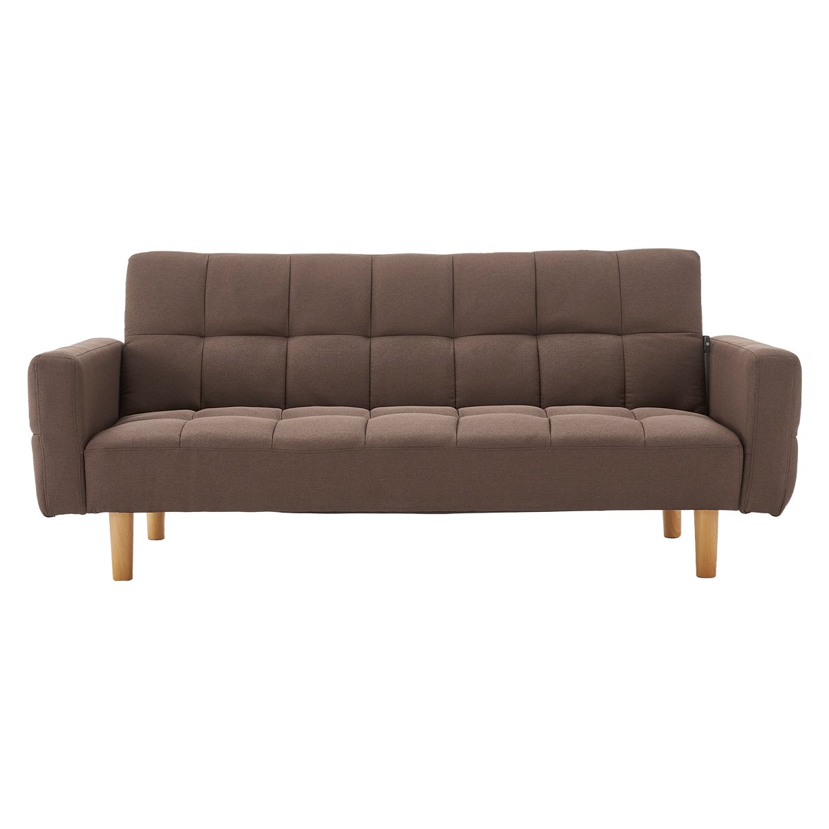 Sarantino 3-Seater Fabric Sofa Bed Futon - Brown 2