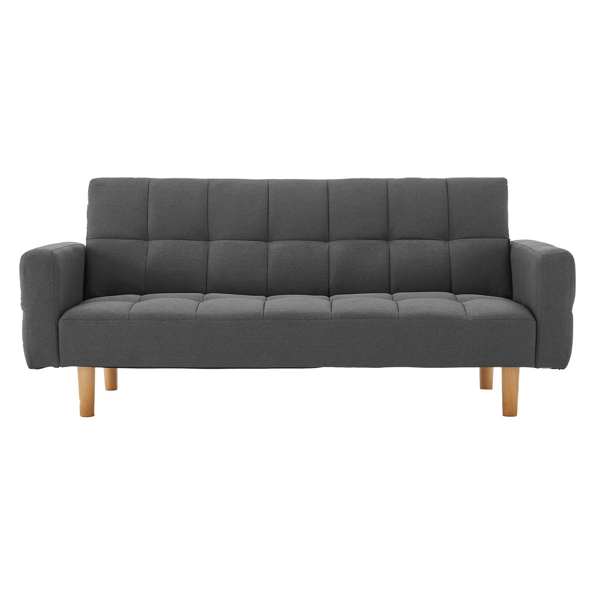 Sarantino 3-Seater Fabric Sofa Bed Futon - Dark Grey 1