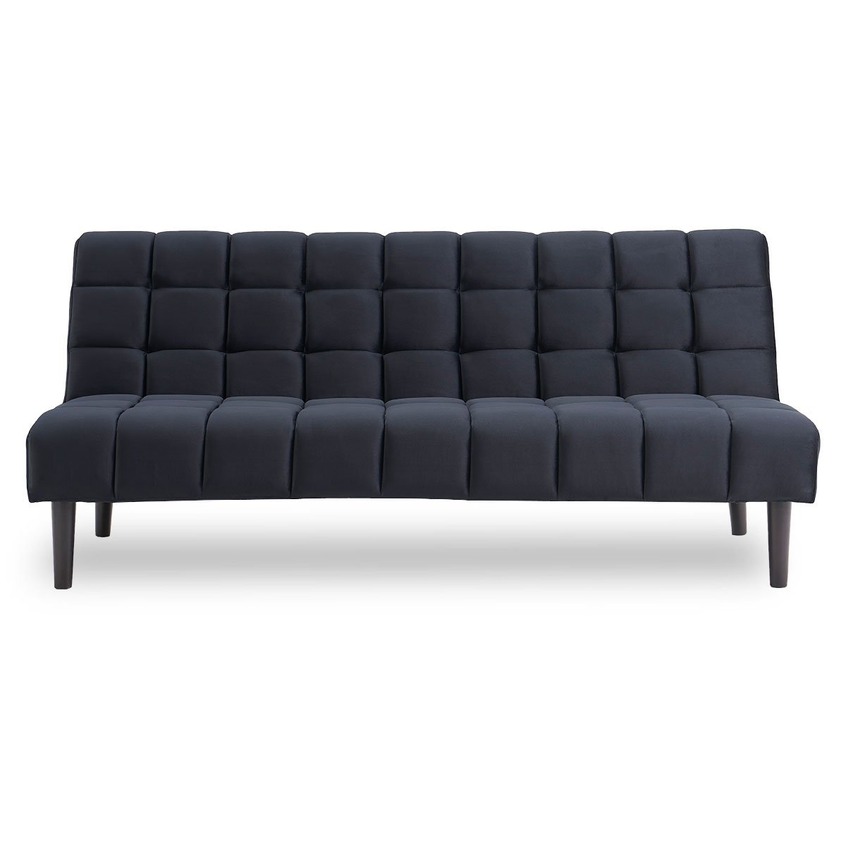 Sarantino Faux Suede Fabric Sofa Bed Furniture Lounge Seat Black 2
