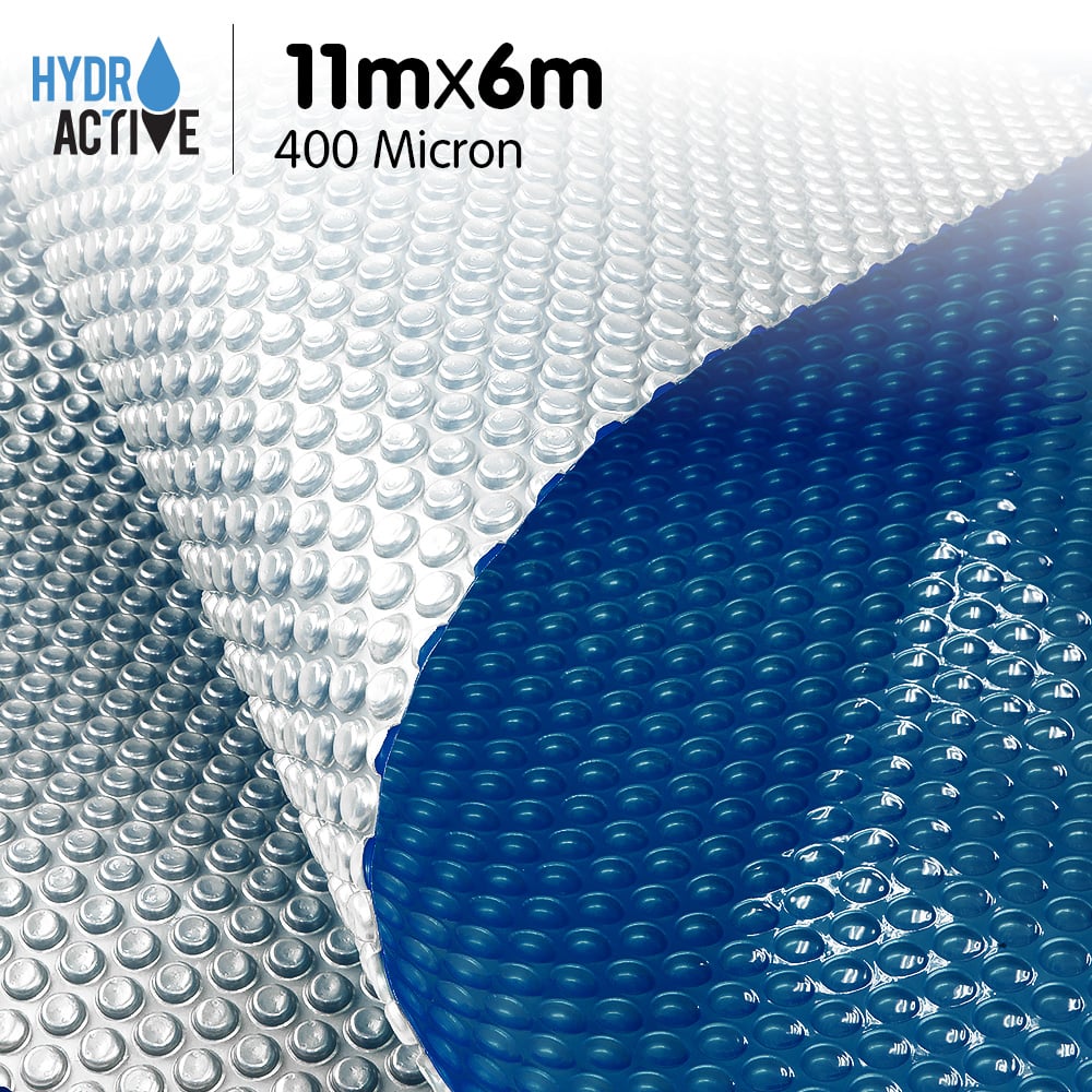400 Micron Solar Swimming Pool Cover Silver/Blue - 11m x 6m 2