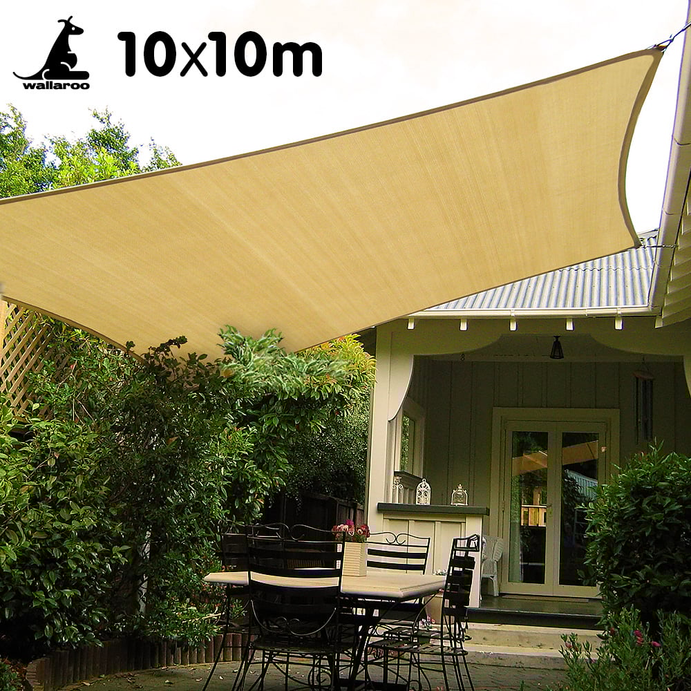 Wallaroo Square Shade Sail 10m x 10m - Sand 1 Wallaroo Square Shade Sail 10m x 10m - Sand