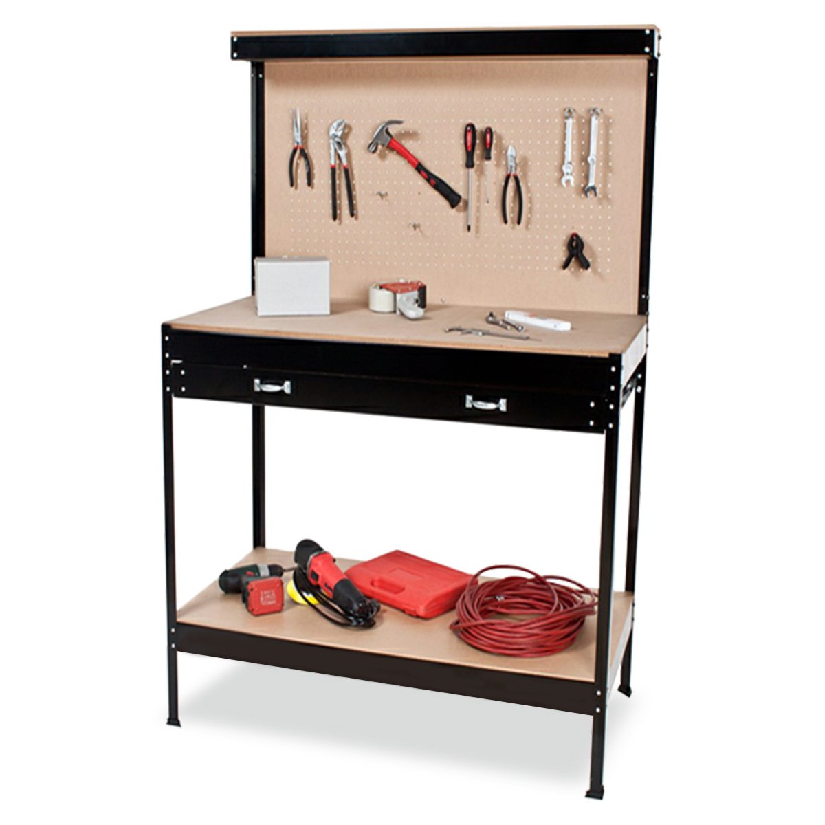 2-Layered Work Bench Garage Storage Table Tool Shop Shelf 1