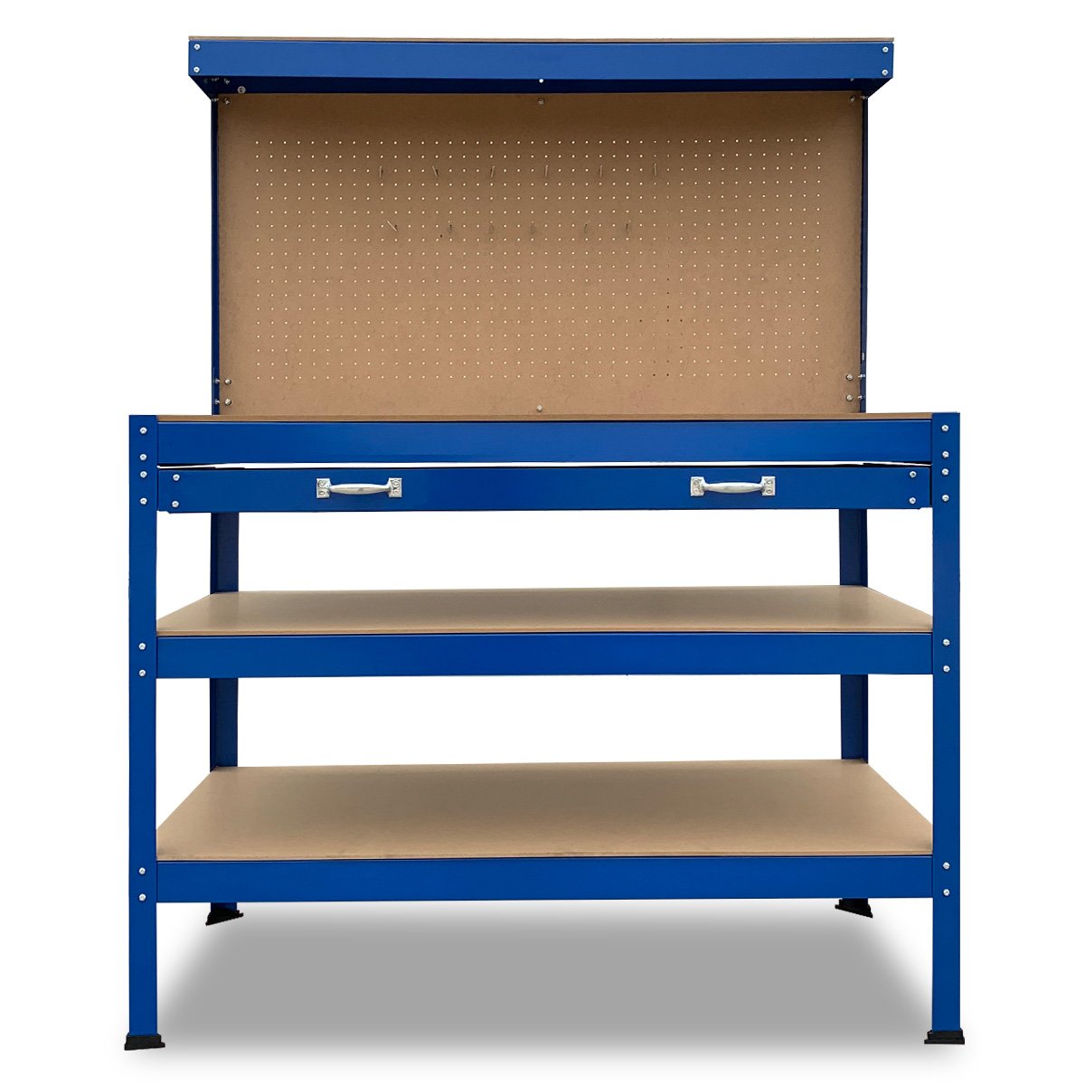3-Layered Work Bench Garage Storage Table Tool Shop Shelf Blue 2