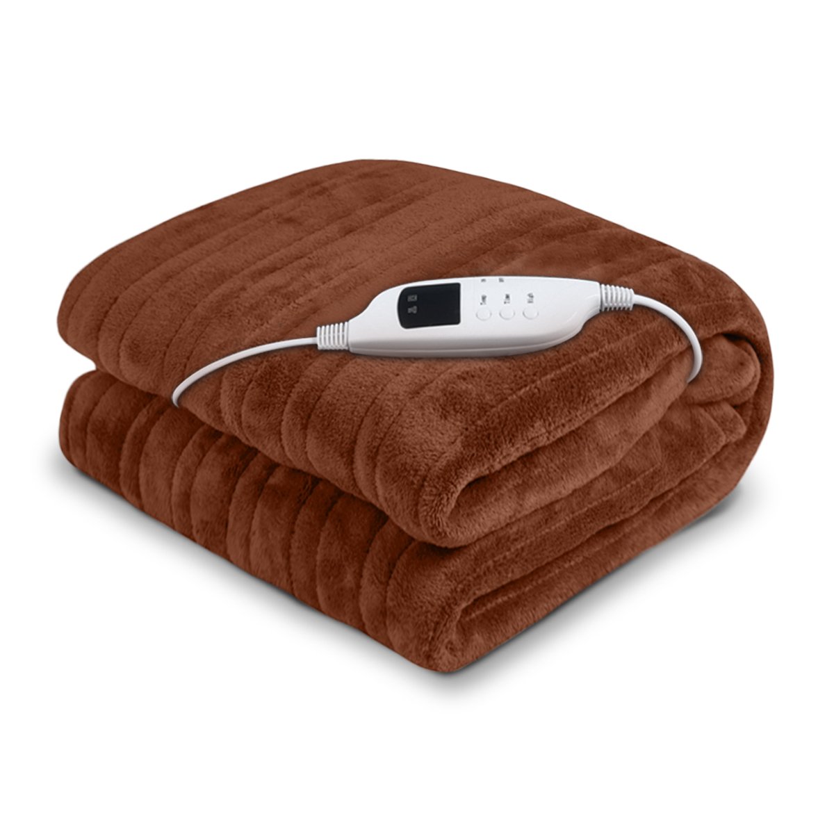 Laura Hill Heated Electric Blanket Throw Rug Coral Warm Fleece Brown 1 Laura Hill Heated Electric Blanket Throw Rug Coral Warm Fleece Brown